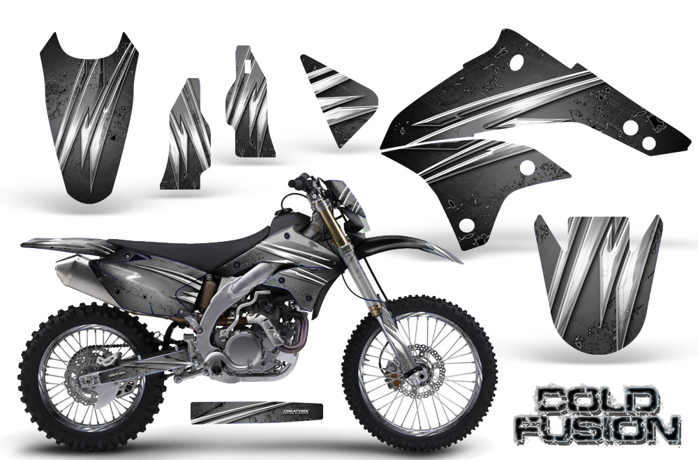 Kawasaki KLX450 Graphics Kit 08-12 Cold Fusion Silver NP Rims